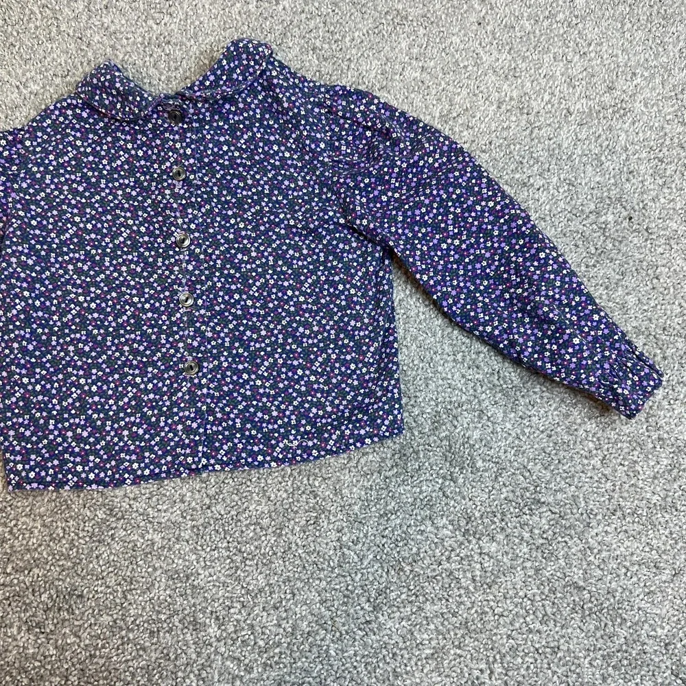 Vintage Polly Flinders‎ Shirt Girls 4T Peter Pan Collar Long Sleeve Made in USA
